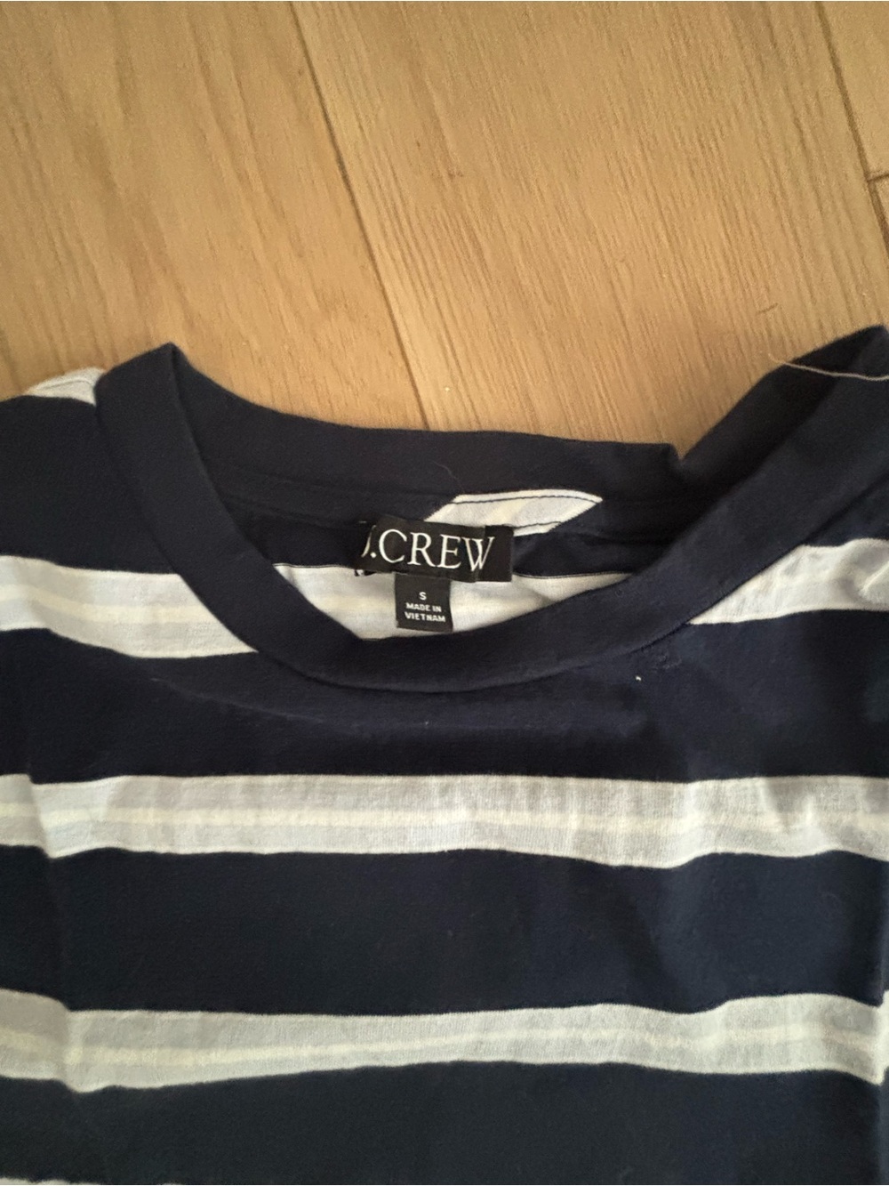J. Crew Navy and White Striped Long Sleeve Crewneck